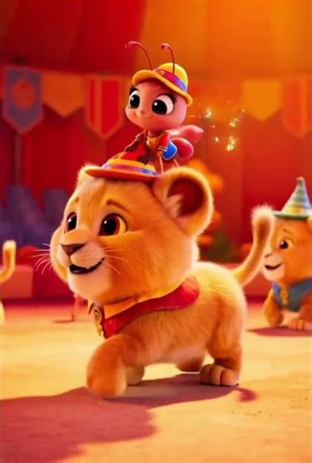 Adorable Lion Cubs & Tiny Ants Circus Show! 🦁🐜🎪#lioncub #circus #kidsanimation