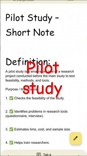 Pilot Study Explained | Short & Easy Notes for Exams