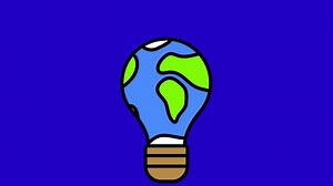 Animation blue earth for Earth Day Concept.