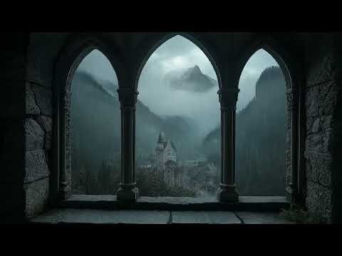 Medieval Castle Rain Window 4K – No Music, Rain and Thunder Sounds for Deep Sleep, Reading & Relax
