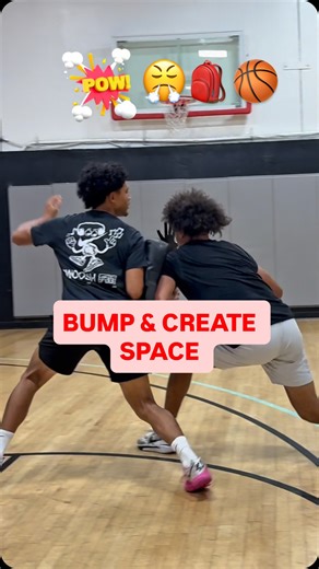 Hand In Yo Face Basketball Product on Instagram: "Create space by bumping your defender 😤🎒 Once you engage the defender with contact it will knock the defender off balance for a split second which allows you to create space‼️ - Follow For More Tips & Click the link in our bio to get our “Hand In Your Face” Training Tool 🖐️🏀🔥 #CreateSpace #Bump #Scoring #BasketballTips #reels"