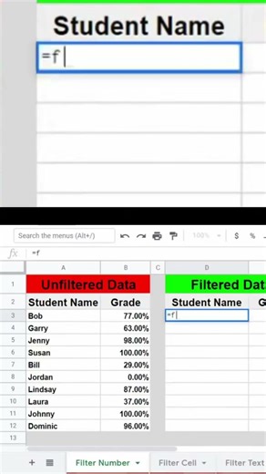 How to use the FILTER formula in Google Sheets