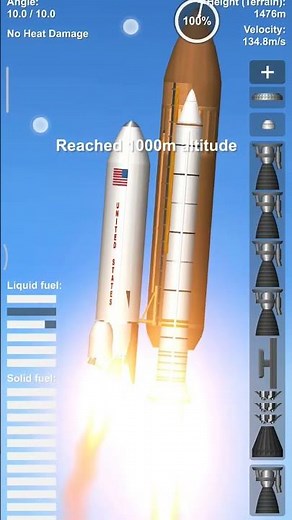 Space Shuttle-C rocket launch in Spaceflight Simulator #spaceflightsimulator #spaceshuttle