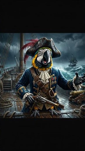This Parrot Pirate has mutiny on his mind #parrot #talkingpets #shortvideo