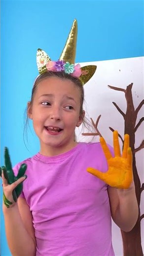 Handprint Tree Art 🌳🎨 Colorful Leaves Made by Little Hands! #creative #fun