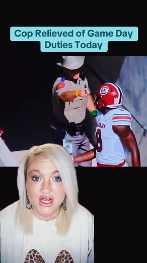 A cop was relieved of his game day duties today after an incident with a football player. #greenscreenvideo #greenscreen #policeofficer #nyckharbor #shove | True Crime with Megan