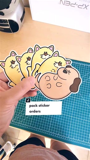 Packing up some sticker orders #stickershop #packingorders #smallbusiness #cutestickers