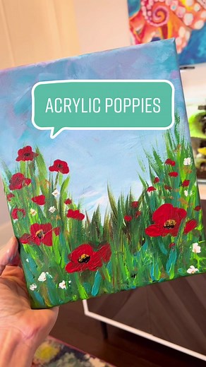 Easy Abstract Acrylic Poppy Painting Tutorial