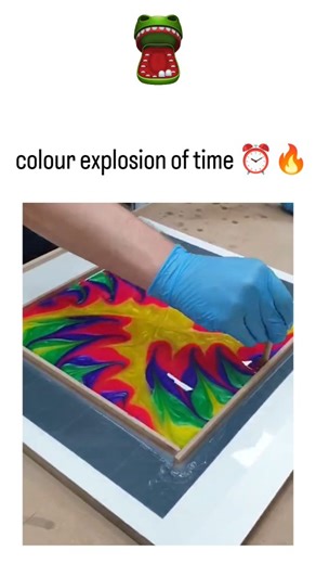 TrendTok Hub on Instagram: "The post features tutorial demonstrating the creation of a swirling, rainbow-hued epoxy resin wall clock, starting from paint mixing in a mold to final assembly with clock hands and numbers. It quotes a user's request for "handicrafts made by humans," emphasizing artisanal techniques like color blending and epoxy pouring over automated or AI-generated designs. With 2.1 million views, it aligns with epoxy resin art's surge in popularity, as Etsy's top-selling decor ite