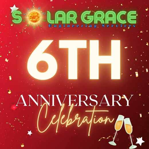 Celebrating 6 years of Solar Grace Engineering Services ☀️🎉 Five years of turning sunlight into savings, kilowatts into happiness, and roofs into mini power plants 😂⚡ Thank you for trusting us to brighten your homes, lower your bills, and sometimes your stress levels too 😄 Your support keeps us fully charged and ready for more sunny adventures ahead 🔋🌞 Here’s to more solar installations, more good vibes, and fewer “brownout drama” moments for everyone 😂✨ Cheers to 5 bright, funny, and unfo