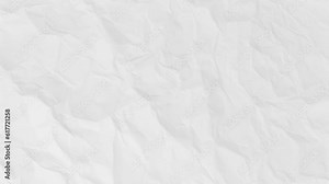 Crumpled white paper sheet seamless texture animation, copy space, motion graphic