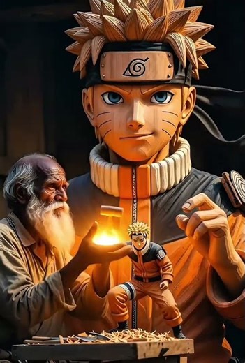 Epic Naruto Wooden Sculpture: Anime Comes to Life!"