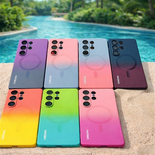 Gradient Color Magnetic Phone Case With Lens Protection Soft Silicone Shockproof Slim Cover - Etsy