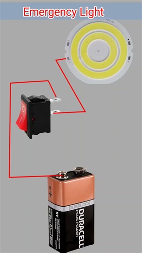 9V Battery se banaye Powerful Emergency Light 💡 | DIY Emergency Light #rgexperiment #shortsfeed