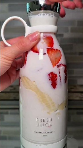 Portable juicer makes fresh juice fast and easy, letting you drink it anywhere you go today now more