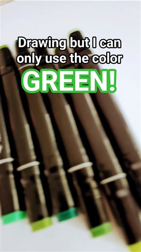 Drawing but I can only use the color GREEN! #art #drawing #fun #green