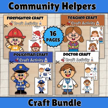 Community Helpers Craft Bundle | Firefighter, Policeman, Doctor & Teacher Crafts