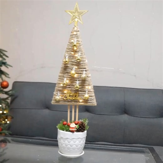 138K views · 1.3K reactions | DIY jute Christmas tree with ornaments | Life and Fun Story | Facebook