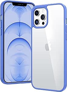 FNTCASE for iPhone 12 Pro-Max Case: Clear Phone Cases Compatible with Magsafe Slim Anti Yellowing Military Grade Drop Protection Rugged Protective Transparent Cell Phone Cover (D-Ultramarine)