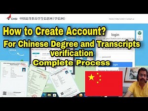 How to Create Account for Chinese degree and Transcripts verification | Verify Account on Chsi