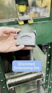 This is a 3D Printed embossing dye. The material used is grey resin V5. A great all-around resin that's easy to 3D print with. And withstand more than what you might think. As you can see, it can even be used for creating metal forming tools. 3D Printed on Formlabs Form 4L. #3Dprinting #additivemanufacturing #manufacturing | Addinor