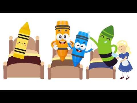 Five Little Crayons Counting Song | Color Learning for Kids | Sing Along & Learn Numbers