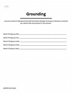 Grounding - Therapy Worksheet That Promotes Mental Well-being, Emotional Health, and Mindfulness Through Grounding Techniques. - Etsy Canada