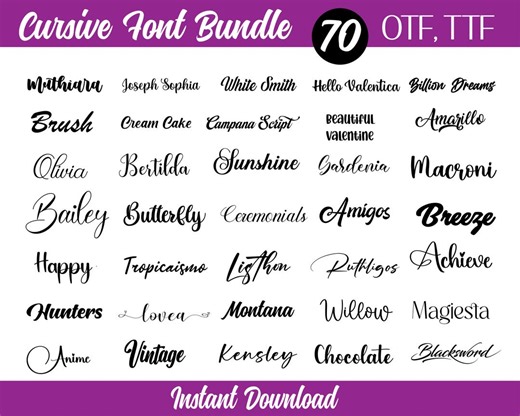 The Ultimate 70 Fonts Bundle, Cricut Writing Fonts, Script Fonts, Procreate Fonts, Monogram Fonts, Retro Fonts (TTF) (OTF) - Etsy UK