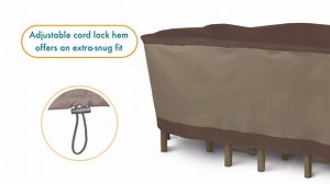 Classic Accessories Duckcovers Ultimate 90 in. L x 60 in. W x 32 in. H Rectangular/Oval Table and Chair Set Cover UTO906032