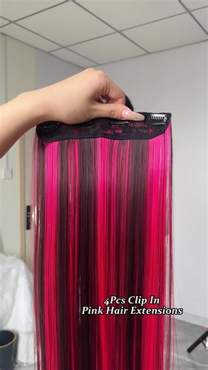 Pink Hair Extensions,so shiny and smooth hair💗🎡#y2k #pinkhair #hairextensions #highlightshair #clipins