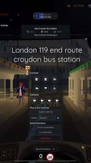 London bus 119 end route to Croydon bus station -game called croydon:London bus simulator -in Roblox