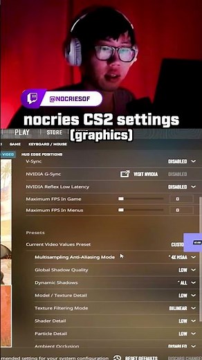 Best CS2 graphics settings for low FPS ⚙️ #cs2 #nocries #faceit