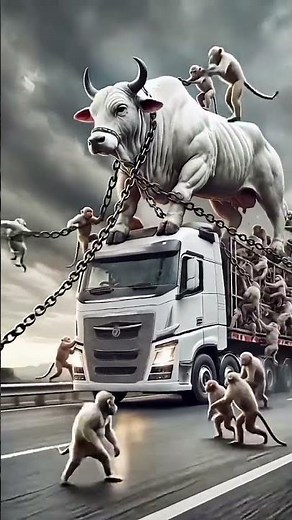 Monkeys Saved a Helpless Cow 😭 | Real Animal Love ❤️ | #aicopypaste