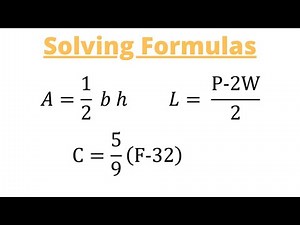 How to Use formulas to solve for specific variables. How to Solve a Literal Equation.