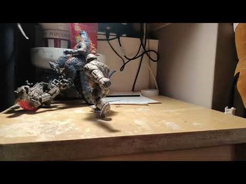 Godzilla fighting stop motion animatio#godzilla #stopmotion #animation #shorts #stopmotionanimation