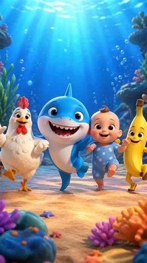 Baby Shark and Sea Creatures | Chicken Banana Nursery Rhymes 🎵 Kids Songs