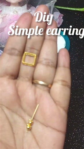 Simple earring with golden beads #jewellerymakingtutorial #earringmaking #diyearrings