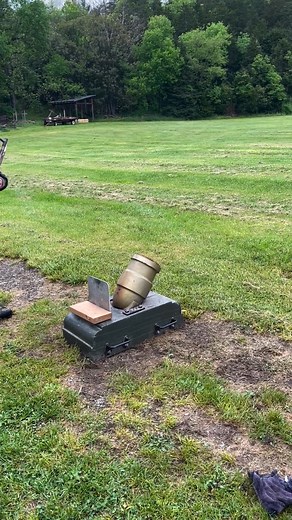 Bronze Mortar with shot landing. | 48th Virginia Infantry