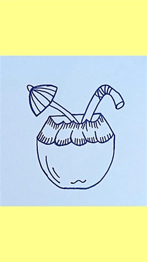 Easy Coconut Drink Drawing And Coloring #youtubeshorts #shortvideo #shorts #drawing #colorfulart