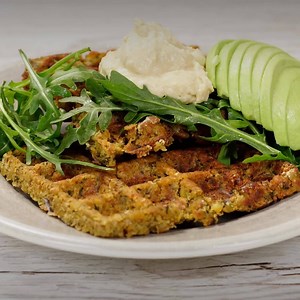 289K views · 104 reactions | These delightful falafel waffles are as easy to make as they are delicious! Simply crumble our tasty falafels into a waffle iron and press until firm and golden. Top with fresh rocket, sliced avocado, hummus, micro herbs and toasted seeds for a healthy, vegan brunch! | Cauldron Foods | Facebook