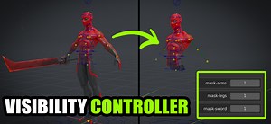 Visibility character features controller rig