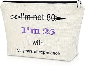 Funny 80th Birthday Idea 80th Birthday Gifts For Women Makeup Bag 80 Years Old Birthday Gifts Grandmother Gift from Granddaughter Cosmetic Bag 80th Birthday Presents for Mom Cosmetic Travel Pouch