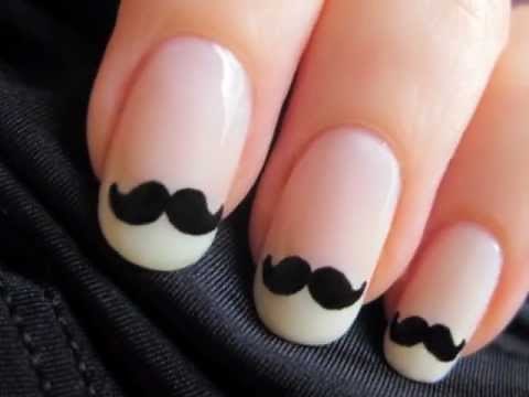Cute Mustache Nail Art