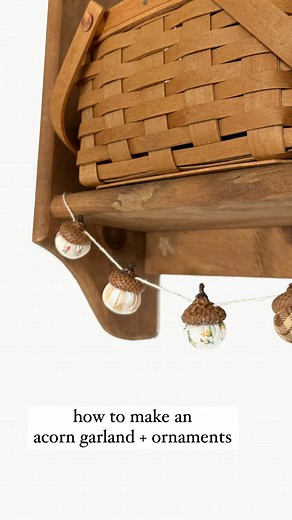 Ashley Koshimizu on Instagram: "scrap fabric acorn garland + ornaments 🐿️ I’ve gotten a ton of requests for instructions on how to turn those little fabric acorn pin cushions I shared couple months ago into a garland and ornaments, so here it is! These are a great way to upcyle any smaller fabric scraps left over from other projects. A majority of these are vintage remnants that I’ve collected over the years. I stuff my acorns with wool batting but you can use whatever you have on hand (like ev