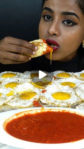 Ashifa ASMR | Food ASMR Eating Mukbang on Instagram: "Ashifa ASMR Eating Spicy 50 Sunny Side Eggs or fried eggs in this 50 egg omelette or omelet eating challenge ASMR Eating Mukbang Sounds Show Video . . #eatingforthegram #eatingbetter #asmreatingshow #mukbangs #eatinggood #mukbangshow #eggwhite #asmreatingsounds #mukbangers #mukbangasmr #eggfast #mukbanglovers #eatingvideo #eatingforinsta #mukbangfood #eggcellent #mukbangvideo #eatingshow #mukbangeatingshow #mukbangeating #eatingasmr #asmrmukb