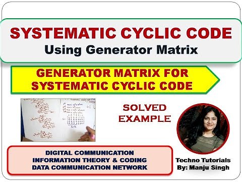 U5L7.4 |Systematic Cyclic Code Using Generator Matrix | Generator Matrix for systematic Cyclic Codes
