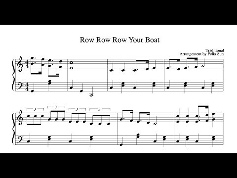 Row Row Row Your Boat (Piano Solo) - Sheet Music | Arr. Felix Sun