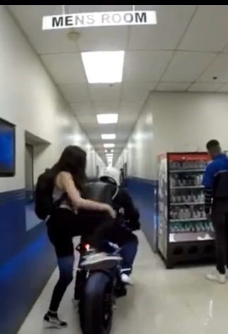 Can someone tell me why i just got picked up in a hallway by a motorcycle motorcycle xyzbca schoollife backtoschool sportbike bike | La Moto Girl