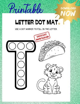 Letter T Dot Marker Page Learn the Letter T Activity Preschool Alphabet Activity