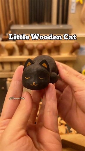 Can Beginners Do Wood Carving? Learn to Create a Healing Cat Wood Carving, This Handicraft is So Fulfilling! #chisel #woodwork #woodworking